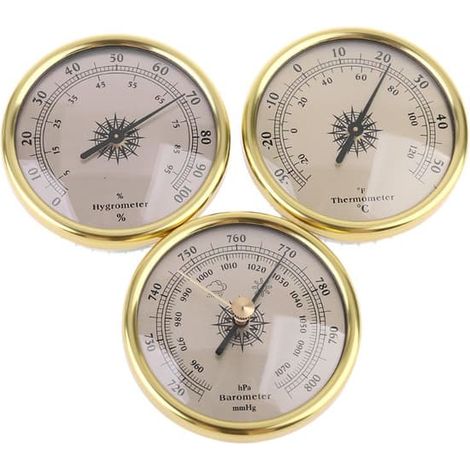 Ecleanfy - Thermomètre, hygromètre et baromètre 3 en 1, 72 mm, pour navires, usines, laboratoires et domicile (prévisions météorologiques), léger