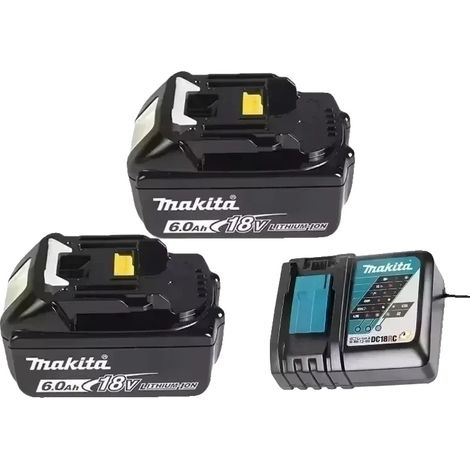 Batterie Lithium, Capacité 6Ah, Compatible avec Outils 18V, 2 PCS 6.0Ah chargeur, 18V-b (1/2)