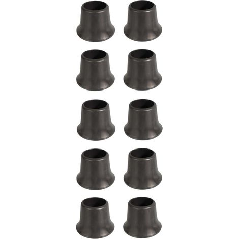 10x Embout enveloppant extérieur rond bouchon PVC plastifié noir fonc renforcé base élargie pied de chaise table patin meuble assise protection tube, 10mm