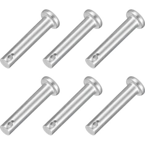 6pcs M5x25mm Goupilles à Trou Unique, Goupille de Verrouillage Acier Inoxydable 304, Goujons à Tête Plate de Chape pour Verrou Remorque Réparation Fixation Mécanique Équipement (1/5)