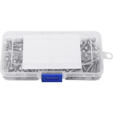 120 pièces Vis à tête cylindrique à six pans creux M4 en acier inoxydable, longueurs 6-20mm, Kit accessoire DIN912 (1/5)