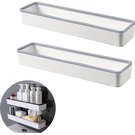 2 pz Mobile Bagno Armadietto Scaffale, Appendibile a Parete Manufatto Multifunzionale, Organizzatore Scaffale sopra il Water