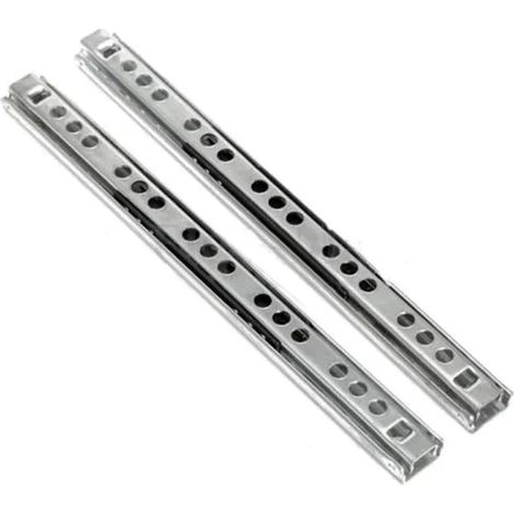 Lot de 2 glissières à billes pour tiroirs, en acier meubles, armoires, (1/5)