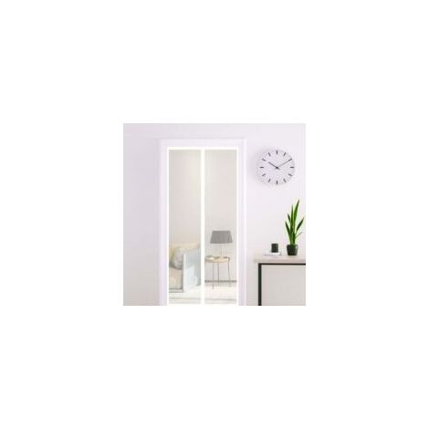 Zanzariera magnetica bianca per porta 120x220cm Rete magnetica a maglia molto fitta per porte, zanzariera per mosche e insetti con nastro adesivo, bastoncini magnetici, chiusura automatica - Crezuo (1/4)