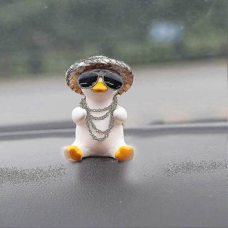 Accessoires de décoration de voiture super mignons en forme de canard suspendu, pendentif pour rétroviseur, décoration pour rétroviseur, accessoires de décoration pour voitures pour femmes et hommes. (1/5)