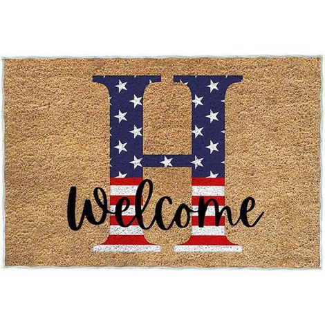 Tapis De Seuil - Tapis D'Entrée Patriote - 60 x 40 cm - Velours Cristal - Anti-Dérapant PVC - Intérieur Extérieur - 1 Pièce (1/4)