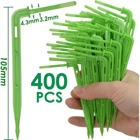 (SPL11-275-400PCS-3 I 5mm) Système d'irrigation goutte à goutte pour tuyau PVC 1/8'' avec perforateur, goutteur en forme de flèche pour plantes et serres (1/5)