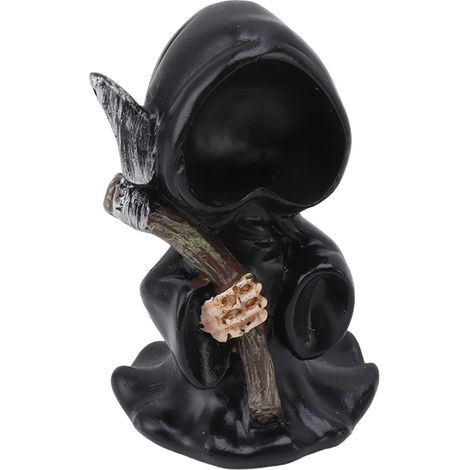 Sculpture en résine de la Faucheuse, figurine de bureau gothique avec faucille, décoration pour fête d'Halloween (1/5)