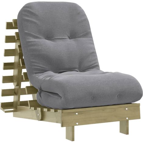 vidaXL Futon Schlafsofa mit Matratze 60x206x11 Kiefernholz Imprägniert