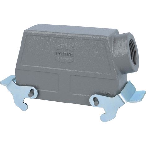HARTING Han 24B Capot haut, 1xPG21 sortie de câble latérale, avec 2 étriers transversaux Presse-étoupe PG21 Plage de serrage 11,0 mm - 18,0 mm - 1 Stück (1/3)