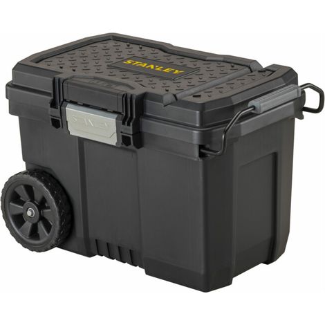 Stanley – Coffre de chantier portable 610x420x400 mm – Capacité 52L – Poignée télescopique – Protection IP53 contre poussière et humidité (1/5)