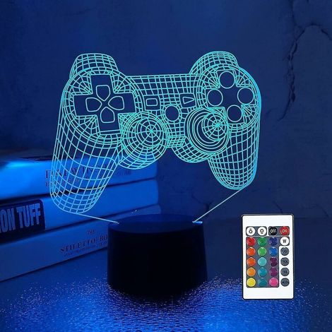 3d Gamepad Lamp Game Console Night Light 3d Illusion Lamp For Kids, 16 Colors Changing With Remote, Gaming Room Gamer Gift, Kids Bedroom Decor (1/4)
