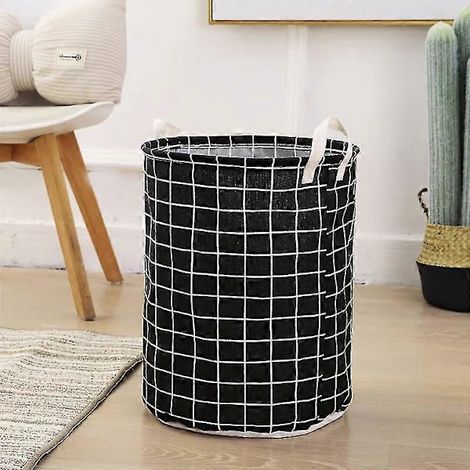 Panier de rangement noir et pliable pour la maison, la chambre ou la buanderie, adapté aux espaces intérieurs et aux routines quotidiennes.-AquaForge (1/2)