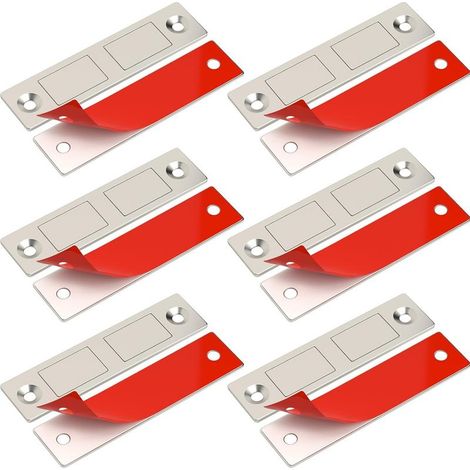 Aimant Porte Placard Puissant Jiayi Lot de 6 Loquets de Porte Magnétiques pour Porte d'armoire, Aimant Fermeture pour Armoire, Placard, Porte de Cuisine, Porte Coulissant, Tiroir (1/5)