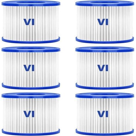 Filtre de piscine - Bestway - 58323 - Pack de 6 - Type VI - Compatible Lay-Z-Spa (1/4)