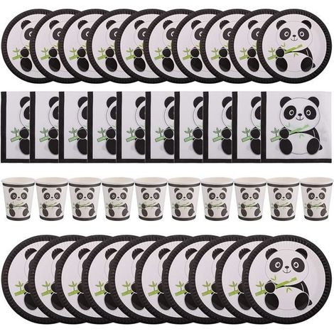 50 assiettes jetables en carton, motif panda mignon, design rond sans bavure, idéales pour anniversaire et événements festifs (1/4)