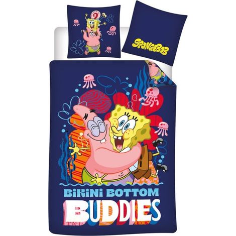 Housse de Couette Bob l'Éponge – Réversible – 140x200 + 65x65 cm (1/3)