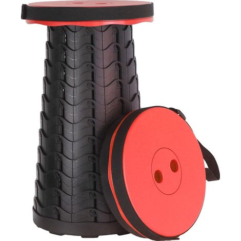 tabouret Pliant Portable(rouge) - Charge Maximale 400 Lb - Tabouret Tlescopique Pour Camping, Voyage, Pche (1/5)