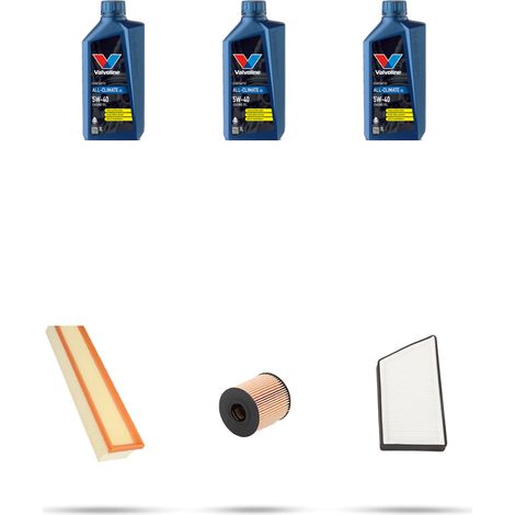 Kit tagliando 3 FILTRI e 3L OLIO compatibile con Peugeot 206 Plus 1.1 44kw dal 2009 (1/5)