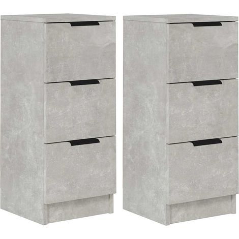 2 Stk. Sideboard/Anrichte/Buffet Betongrau 30x30x70 cm Holzwerkstoff LXWW847355 (1/5)