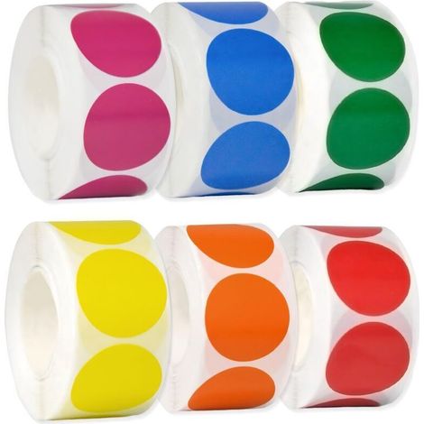 3000 Pcs Gommettes Autocollantes 20mm Gommettes Rondes Multicolore, Pastille Autocollante Ronde, Couleur Codage Étiquettes pour Calendriers Fournitures de Bureau DIY École Famille, 25MM