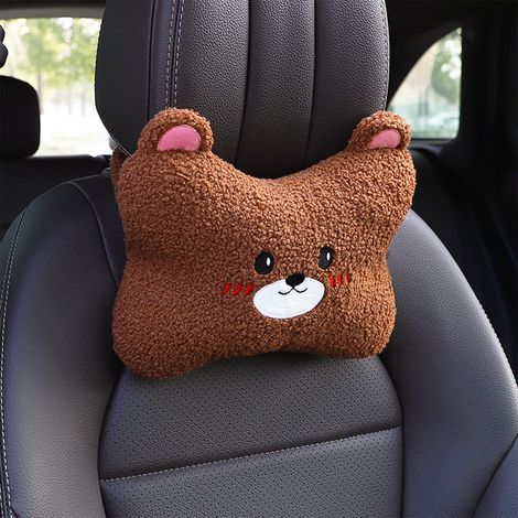 Appuie-tête Automobile - Transpirant - Universel - Pour Voiture - 26 x 19 x 10 cm - Café - 200 g (1/5)