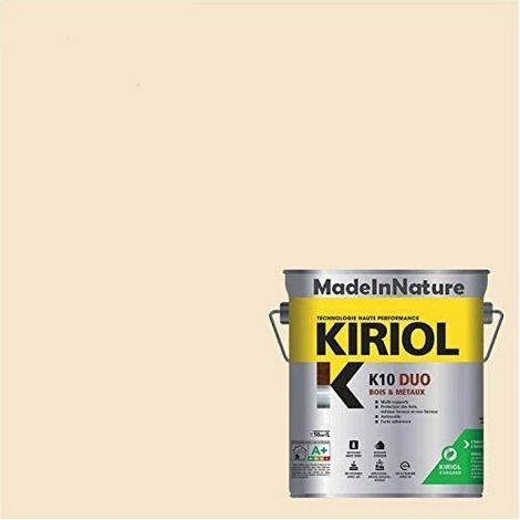 Peinture Bois et Métaux, Sous couche et Finition, Antirouille, sur Fer, Acier, Galvanisé, même rouillés, très opacifiant - 2.5 litres - RAL 1015 Ivoire. (1/4)