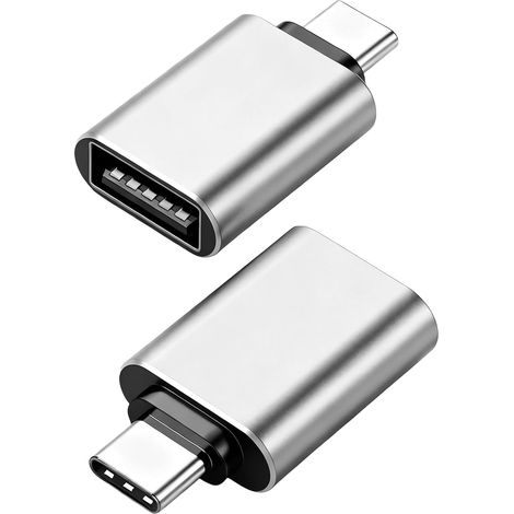 2er-Pack USB-C auf USB-A 3.2 Adapter, 10 Gbit/s Typ-C Stecker auf 3.2 Buchse Adapter, kompatibel mit 16" Pro Max, iPad, iMac, MacBook Pro/Air, Thunderbolt 4 und 3 Geräten (1/5)