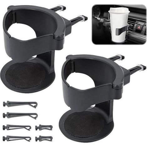 Lot de 2 porte-gobelets universels pour voiture - Support de canette de voiture - Support de ventilation réglable PORTE BOISSON (1/5)