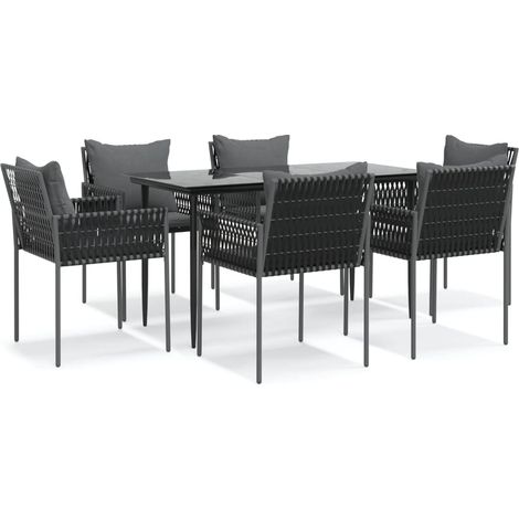 Maison Exclusive - Juego comedor jardín 7 piezas y cojines ratán (1/5)