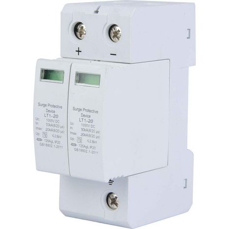 Dispositivo di protezione contro le sovratensioni 2P 1000V CC Protezione contro i fulmini per impianti fotovoltaici Scaricatore di sovratensione a bassa tensione (2P20KA) (1/5)