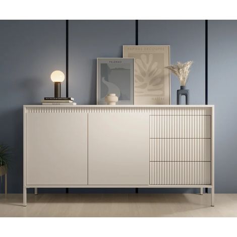 AX LIVING Sideboard Trentinis 153 2T3S Kommode mit Türen 153,5cm beige