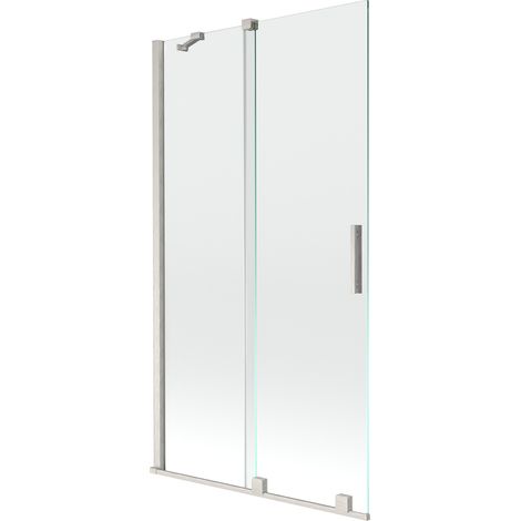 Mexen Velar mampara de baño corredera de 2 paneles 100 x 150 cm, transparente, níquel cepillado - 896-100-000-01-97 (1/5)