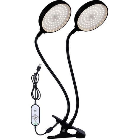 LED Grow Light, Full Spectrum White Light, 4/8/12 Hour Timer, 5 Brightness Levels, Clip-on Grow Light for Indoor Plant Seedlings, Adjustable Gooseneck Grow Light MUMU (1/4)