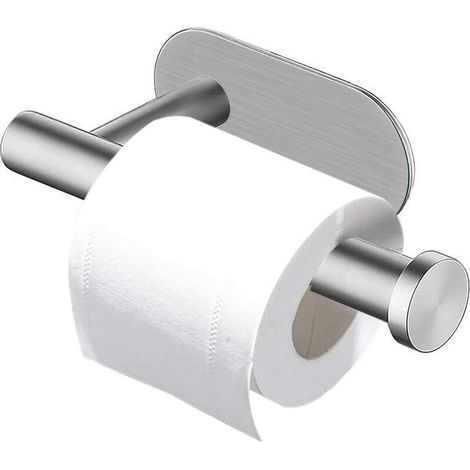 Porte-papier toilette, porte-papier toilette auto-adhésif sans perçage, porte-papier toilette en acier inoxydable porte-papier toilette pour salle de bain cuisine, argent (1/5)