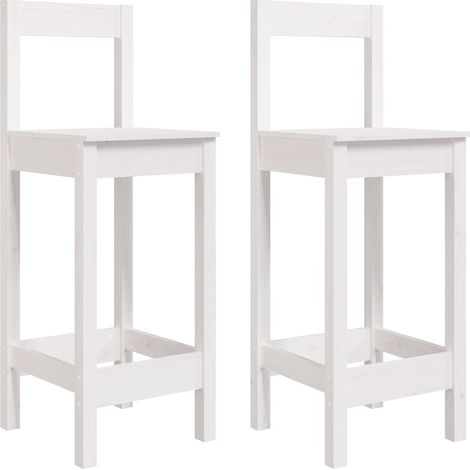 Maison Exclusive - Taburetes altos 2 uds madera maciza pino blanc (1/5)