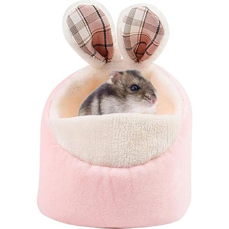 Lit pour animaux de compagnie Lit de hamster chaud pour l'hiver (Rose)