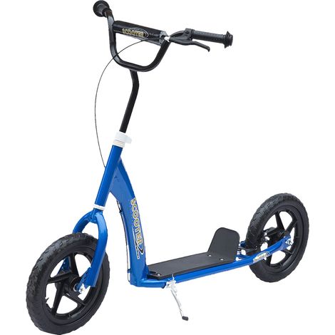 Kinderroller Scooter Tretroller mit verstellbarem Lenker, großen Rädern und Hinterbremse Kickscooter 12 Zoll Cityroller für 5-12 Jahren Jungen und Mädchen Stahl Blau