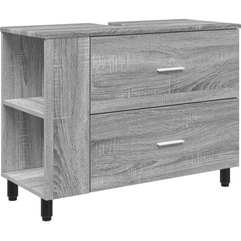 Bathroom Vanity Unit Grey Sonoma 80 x 35 x 60 cm vidaXL