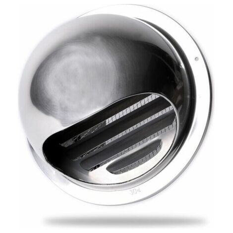 Grille Ventilation 100 mm Grille Aeration Inox Haute Qualité Grille Aération Extérieur Avec Moustiquaire Protège la Façade et Empêche l'entrée d'air Froid/Grille Inox (1/5)