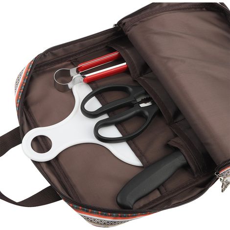Ensemble de 5 ustensiles de cuisine extérieure : couteau de barbecue en acier inoxydable, planche à découper, sac de pique-nique, ustensiles simples (1/5)