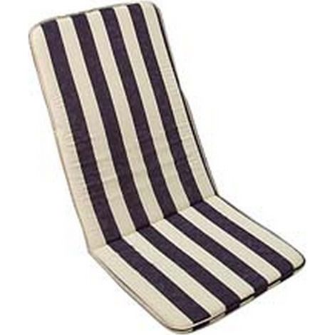 1PZ CUSCINO CIPRO A RIGHE BLU PER SEDIA RIPIEGABILE - cm.48x110h. spessore cm.3