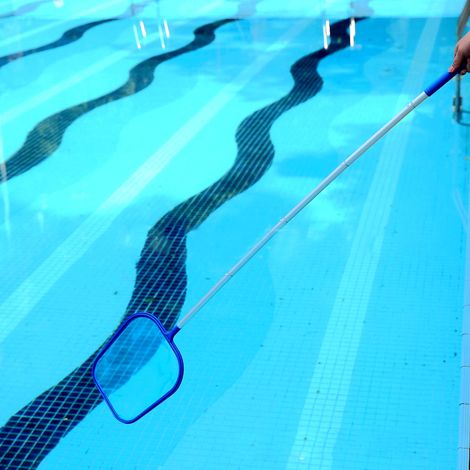 Professionelles Flachwasser-Laubnetz für Schwimmbecken mit abnehmbarer Stange (1/5)