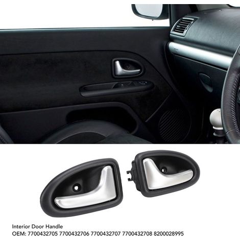 Poignée Intérieure de Porte Paire Chrome pour Renault CLIO II MEGANE I Modèles 1995‑2007 (1/5)
