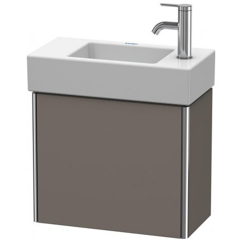 Duravit XSquare Vanity unit mural 48,4x24,0 cm, 1 porte, arrêt à droite, pour lavabo Vero Air 072450, Couleur (avant/corps): Flanelle Vernis gris satiné mat soyeux - XS4091R9090