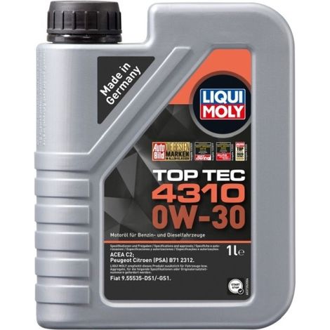 Aceite LIQUI MOLY 0W30 1L TOP TEC 4310 C2 / 9.55535-DS1 9.55535-GS1 / B71 2312