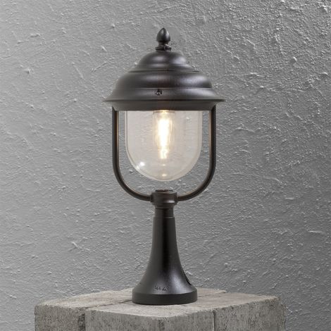 LED Sockelleuchte Laterne außen im Landhausstil, schwarz, Höhe 54cm (1/4)