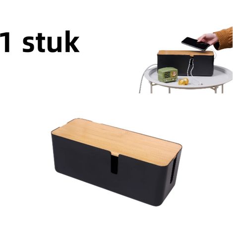 Boîte de rangement pour câbles et organisateur de câbles pour bureau couleur noire (1/5)