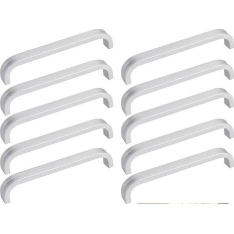 10 PCS Poignée de Meuble Poignet de Porte Cuisine Universel Poignet Tiroir Meuble en Aluminium Poignée Bâton De Porte Exterieure avec 20 Vis pour Cuisine Armoire Porte Placard (1/4)