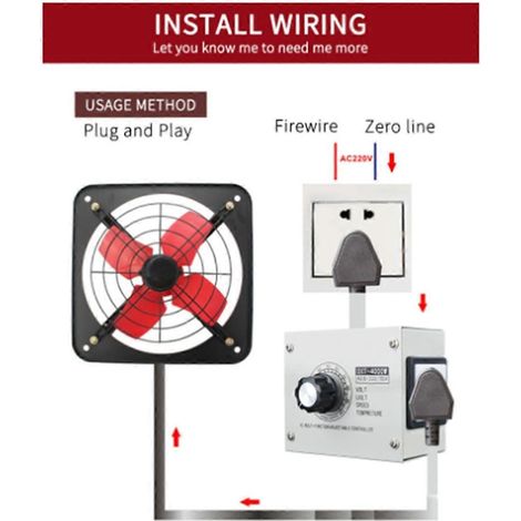 4000W Spannungsregler, einstellbarer SCR-Dimmer, Stecker